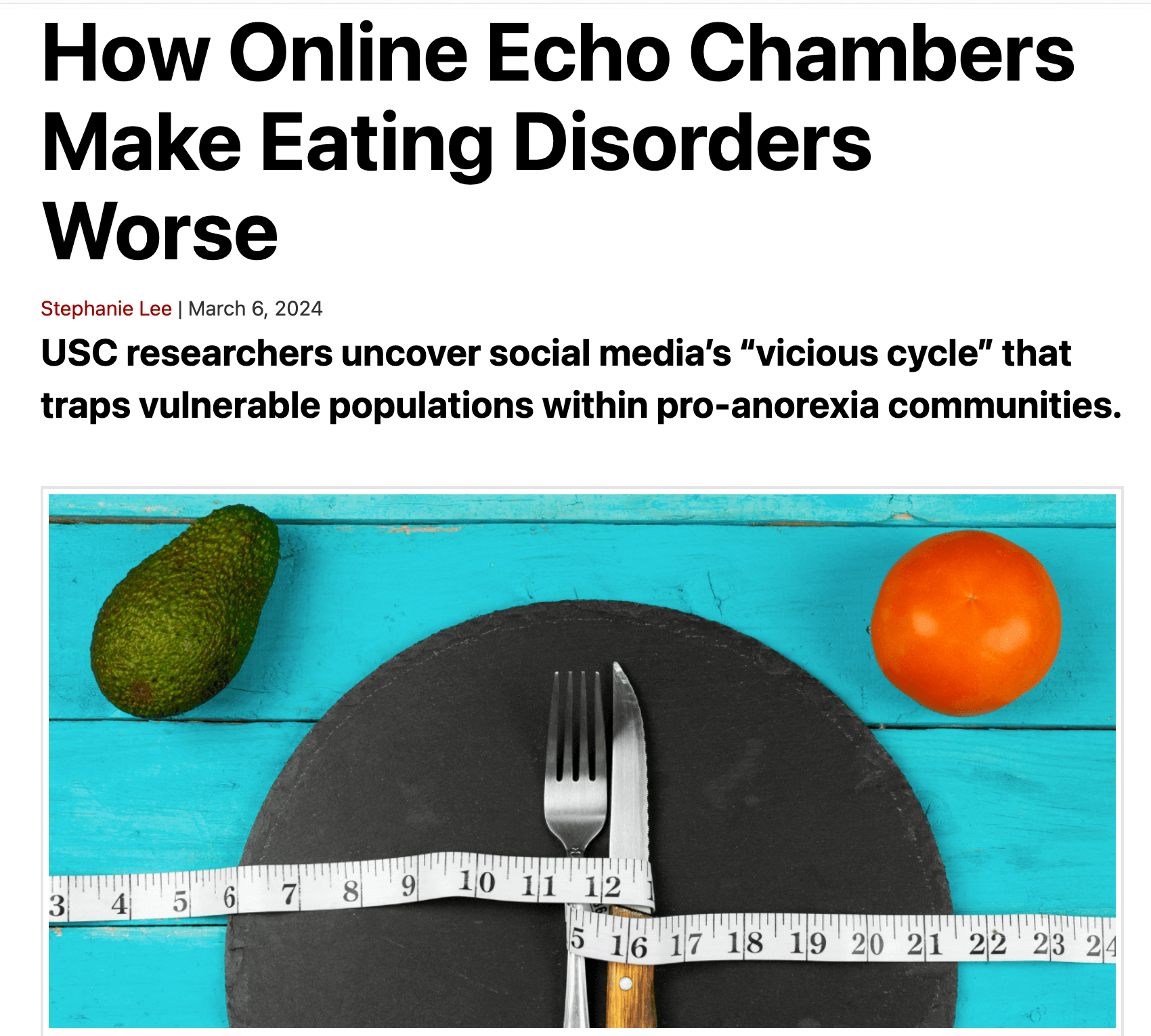 How online echo chambers make eating disorders worse. Click to open link